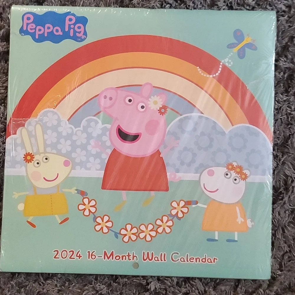 Peppa Pig - 16 Month 2024 Wall Calendar NWT